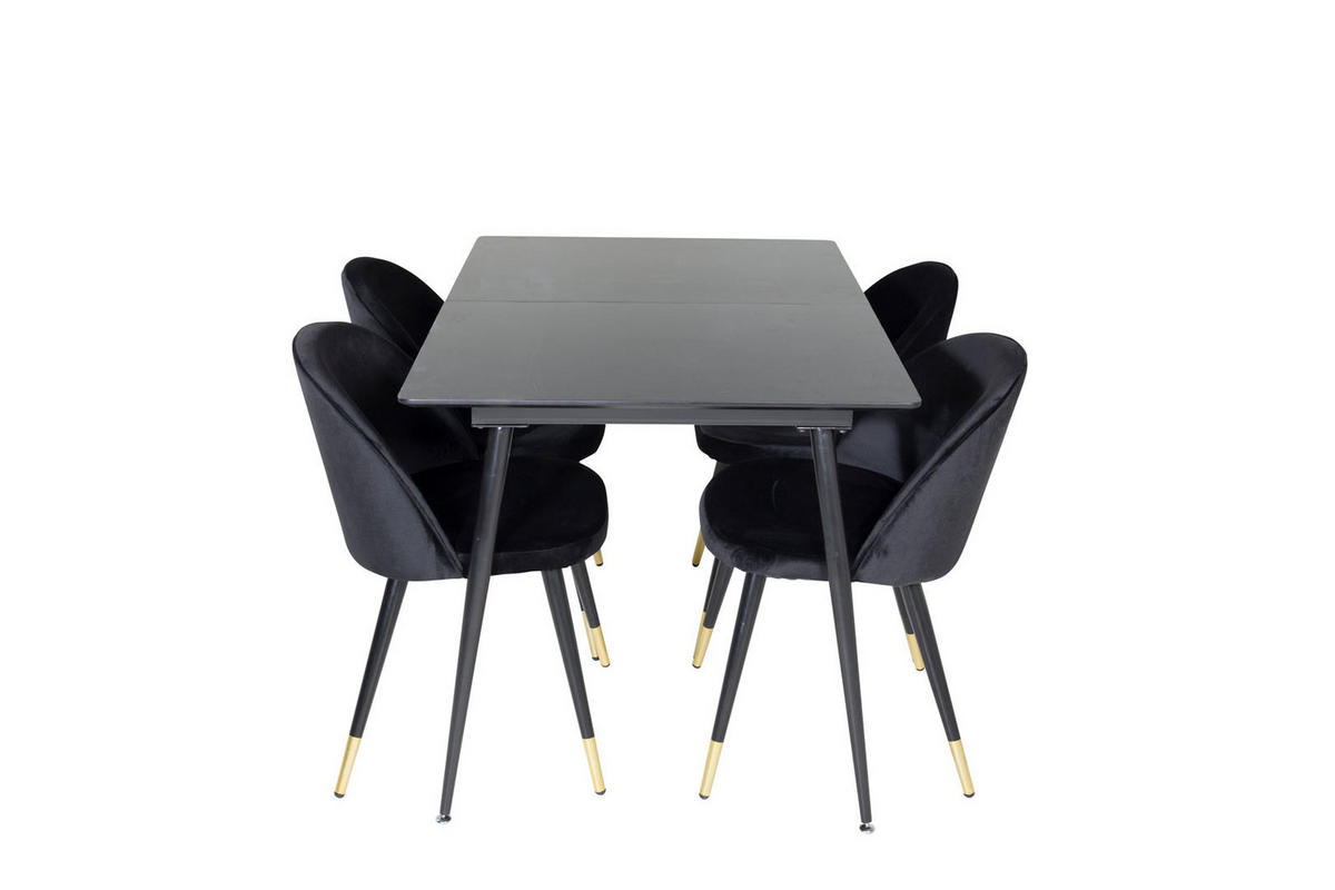 TISCHGRUPPE Schwarz - Schwarz, Holzwerkstoff (90/76/120cm) - ebuy24