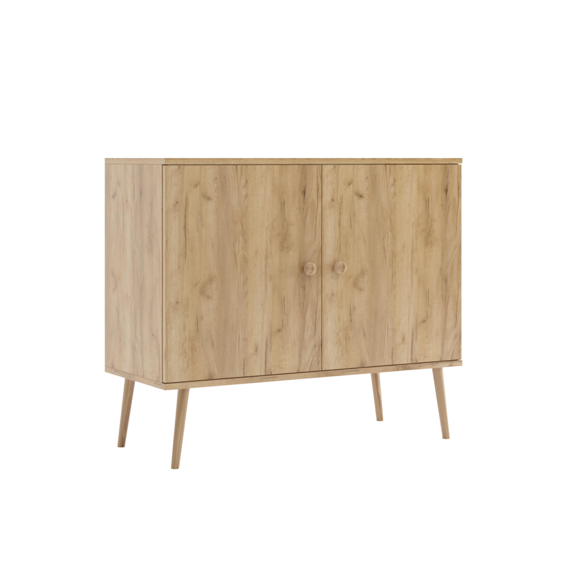 KOMMODE NATURA, 100 cm, Eiche Craft Gold, 2-türig - Naturfarben, Holz (100/85/42cm) - Excellent Home
