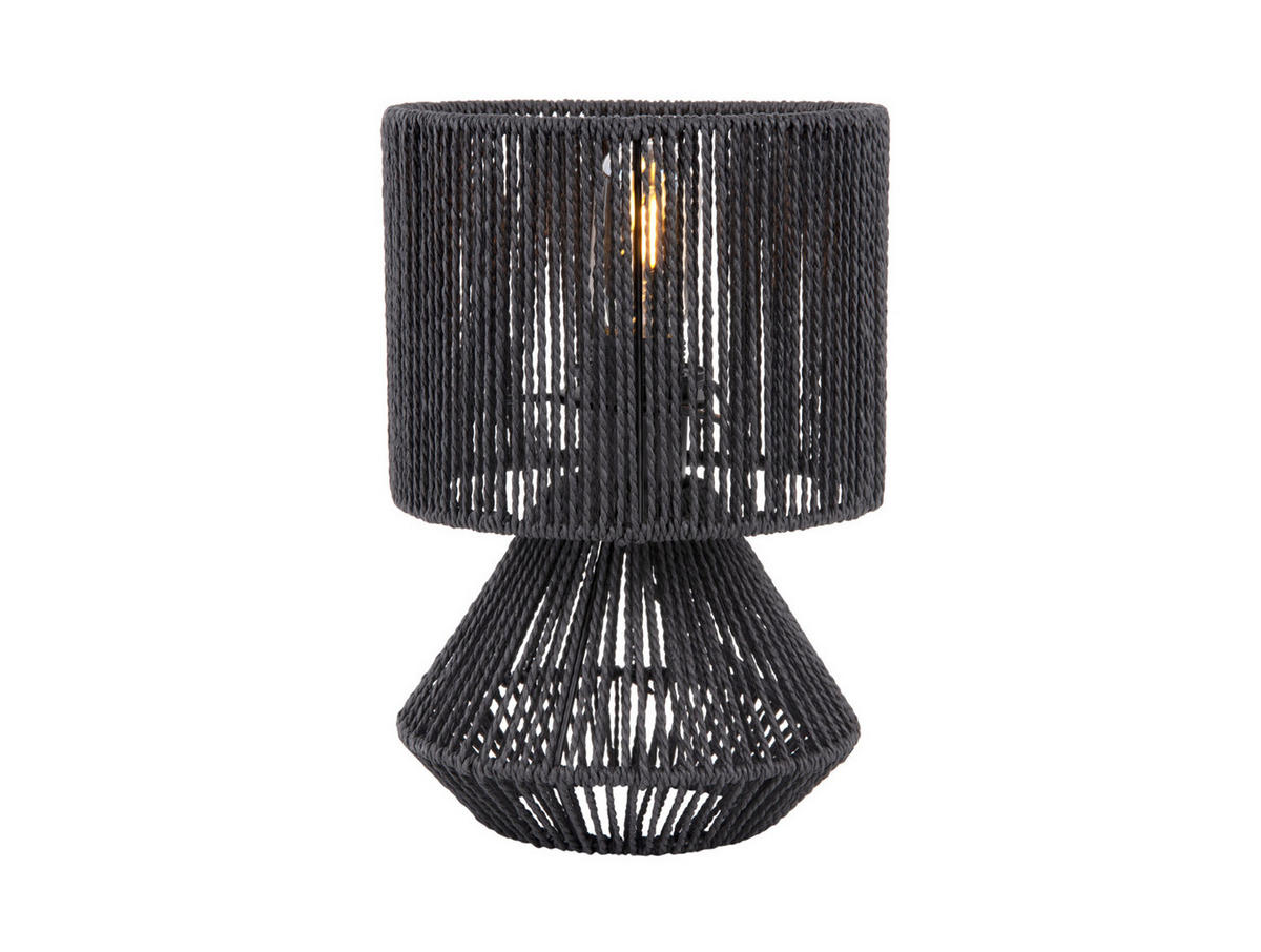 TISCHLAMPE Forma 20/20/30 cm - Schwarz, Naturmaterialien (20/20/30cm) - Leitmotiv
