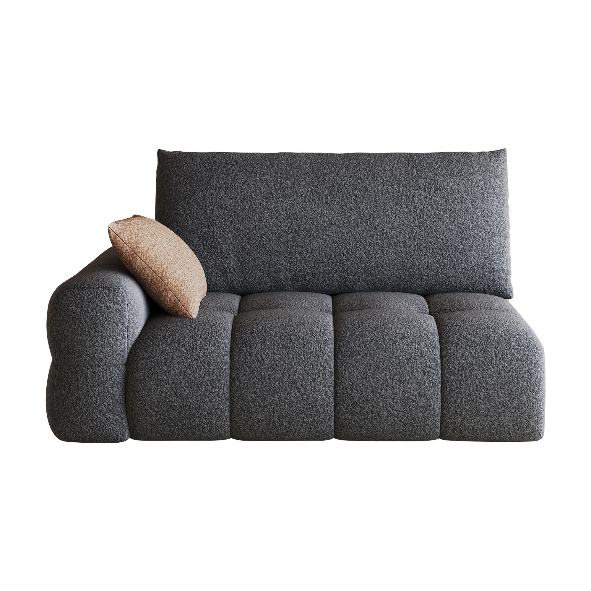 SOFAELEMENT DE-34768 linke 2‑Sitzer Dunkelgrau - Dunkelgrau, Textil (105/86/130cm) - ComfortXL