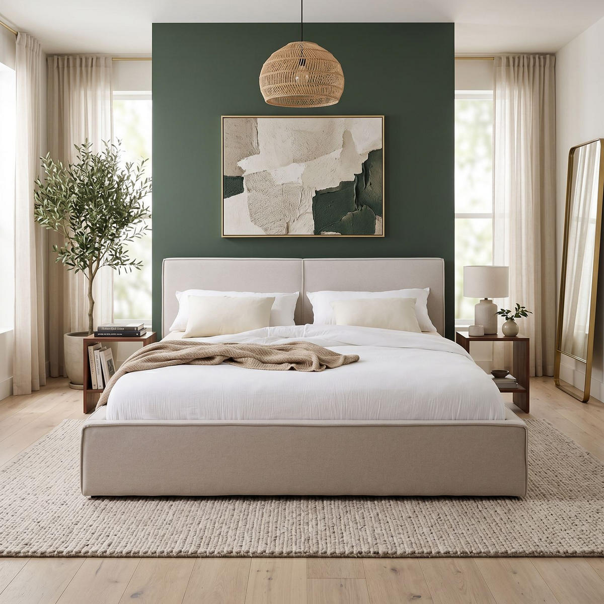 POLSTERBETT CALM 160x200 cm grau - Grau, Textil (160/200cm) - IDIMEX