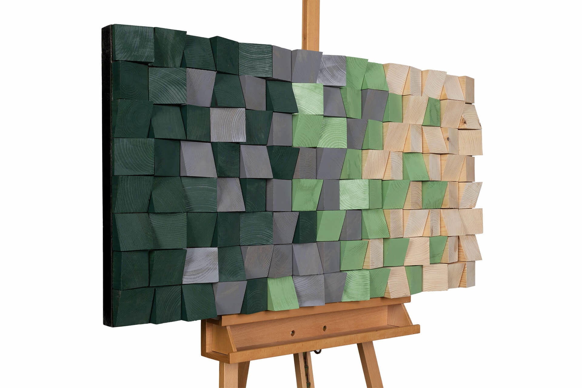 HOLZBILD Grün 98/55 cm - Grün, Holz (8/55cm) - KUNSTLOFT