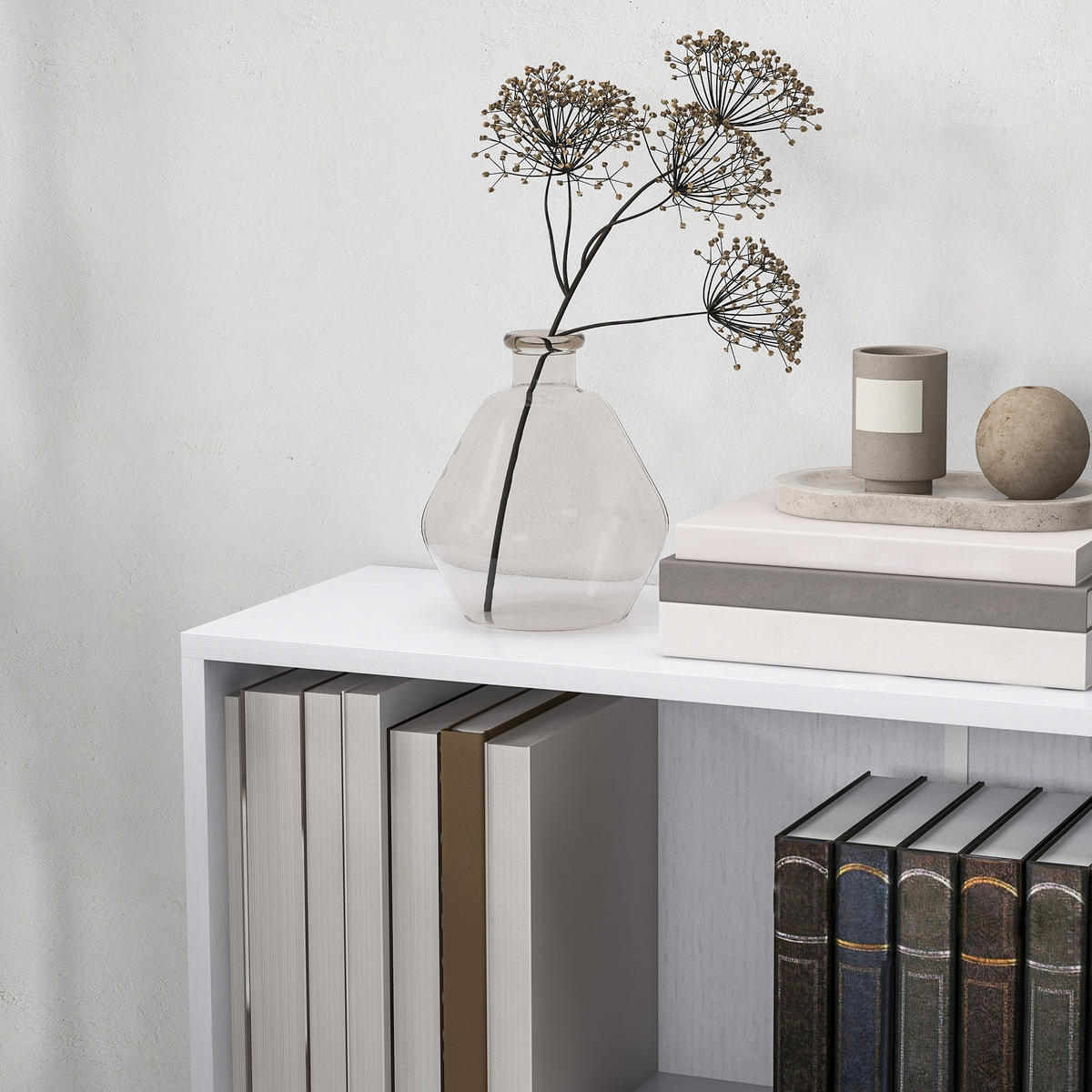 BÜCHERREGAL 60/24/63 cm weiß - Weiß, Karton (60/63/24cm)