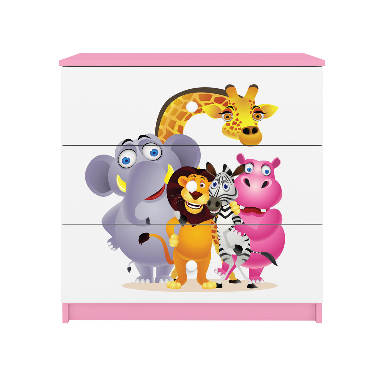 KOMMODE Babydreams ZOO 81/81/41 - Rosa, Holzwerkstoff (81/81/41cm) - RAUMHIRSCH FURNITURE