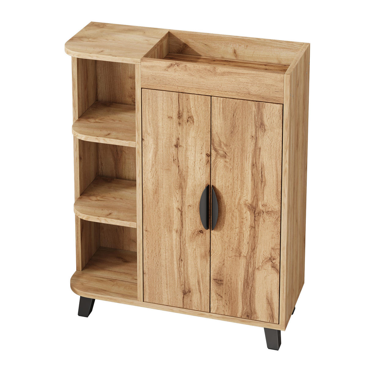 SCHUHSCHRANK schmal 80 x 32 x 99 cm Holzoptik Natur - Naturfarben, Holzwerkstoff (32/99/80cm) - Beauniv