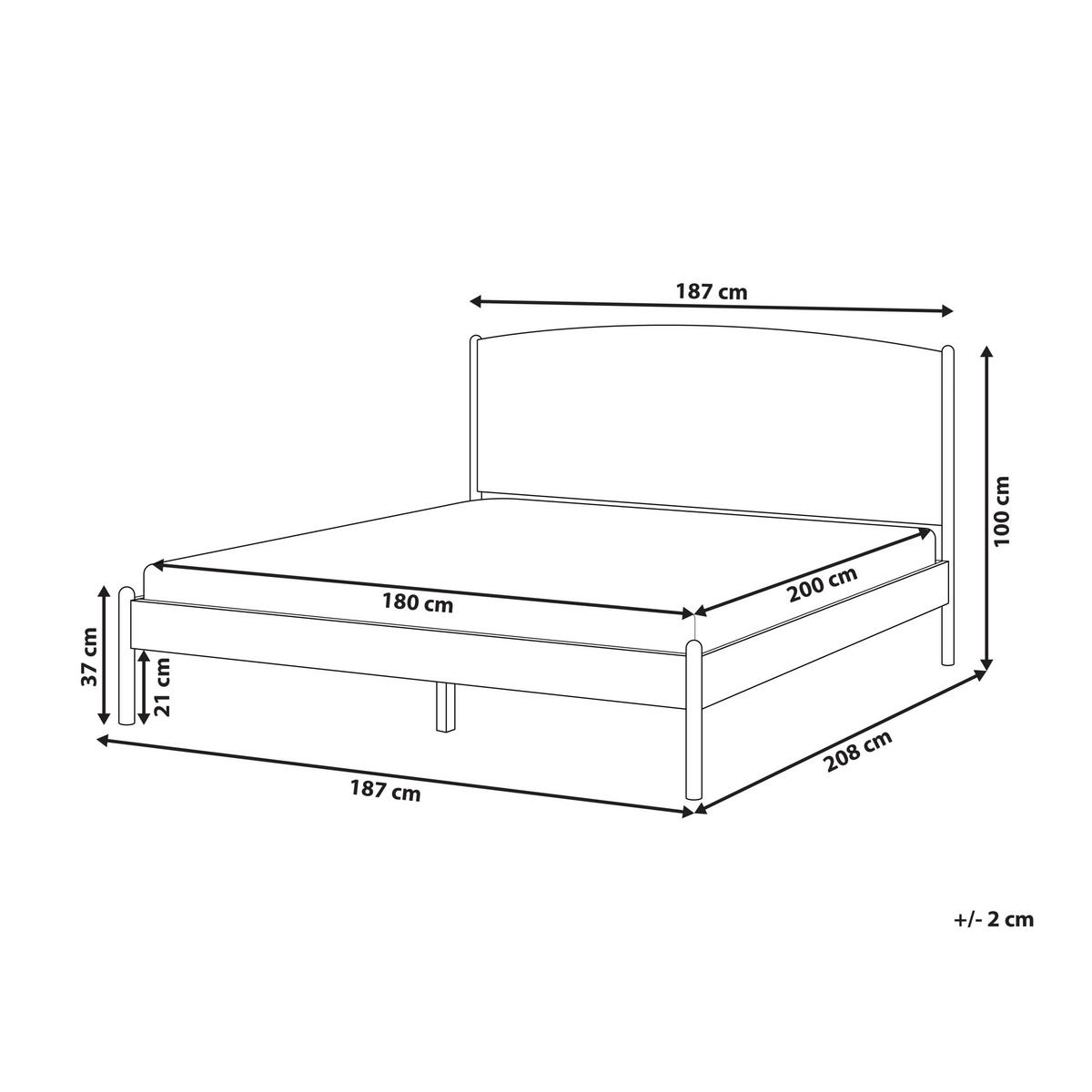 BETT mit Lattenrost 180/200 cm Hellbraun Clairac - Hellbraun, Holz (180/200cm) - Beliani