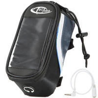 FAHRRADTASCHE mit Rahmen-Befestigung 18 x 8,5 x 8,5 cm schwarz/grau/blau - Schwarz/Grau, Kunststoff (8.5/8.5/18cm) - tectake