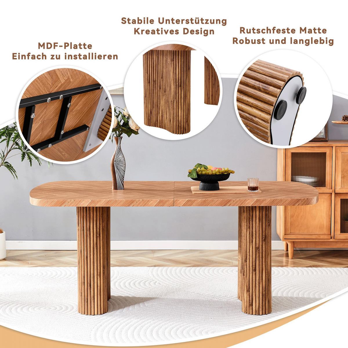 ESSTISCH 116/65/75cmHolztisch,rechteckiger Küchentisch,Naturfarben - Naturfarben, Holz (90/180/76cm) - LVHOM