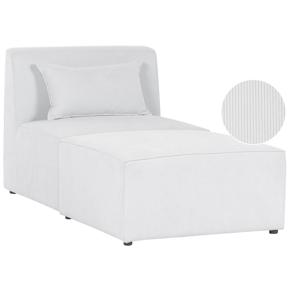 CHAISELOUNGE Cord cremeweiß Lemvig - Weiß, Textil (83/41/166cm) - Beliani