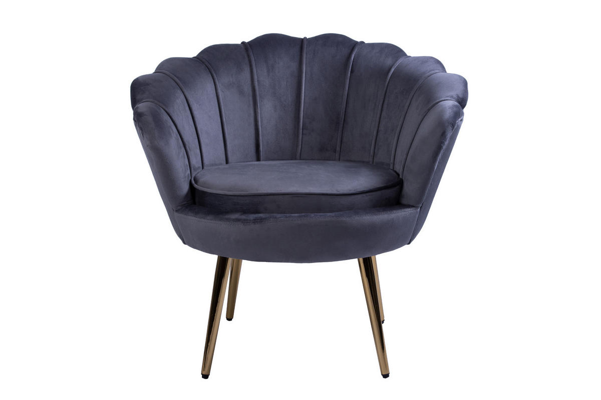 SESSEL BIGCHAIR - Anthrazit/Goldfarben, Textil/Metall (70/78/52cm) - SAM