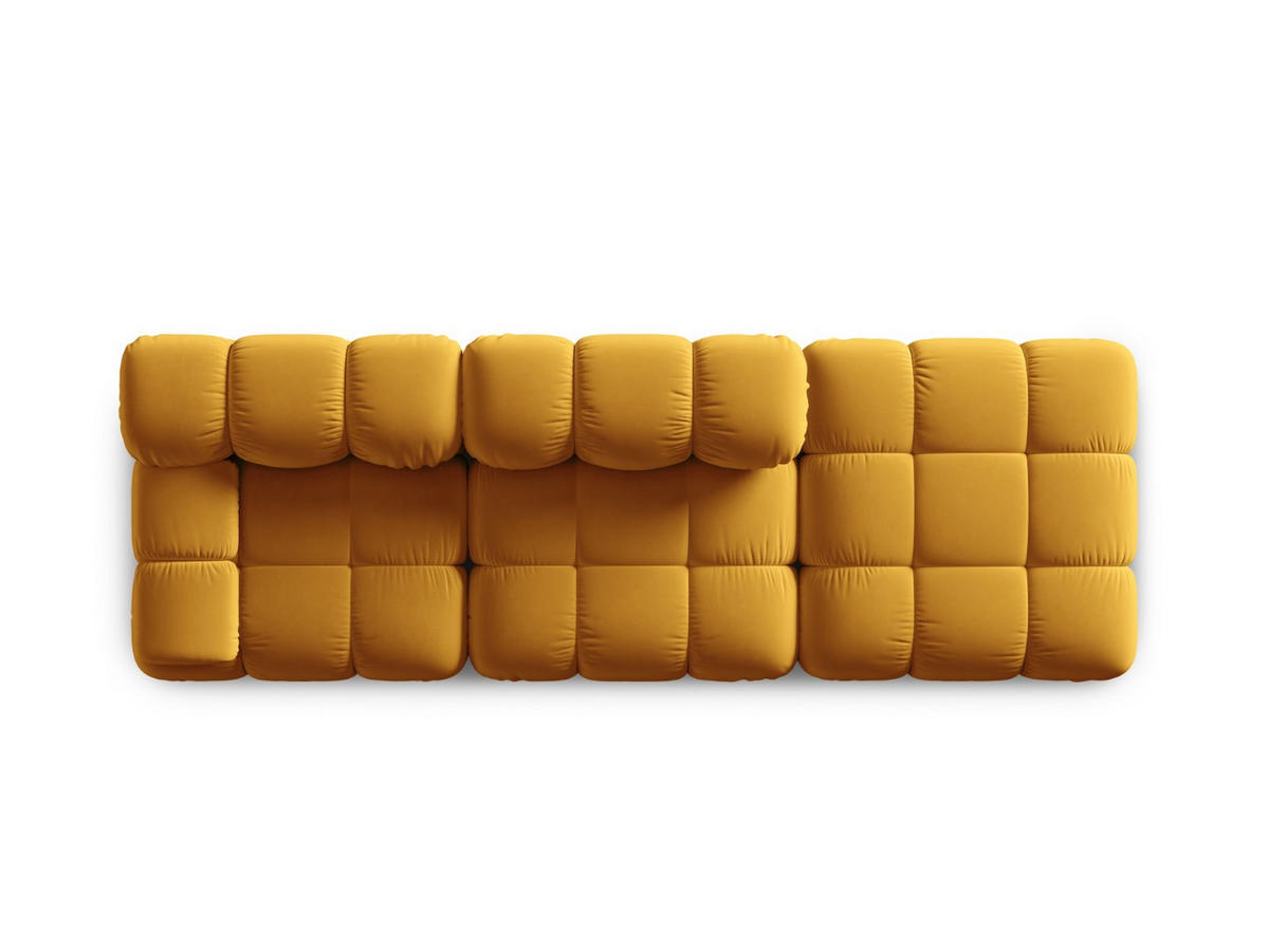 MODULARES-SOFA rechts Bellis aus Samt gelb 4 Sitzplätze - Gelb, Textil (94/63/282cm) - Micadoni