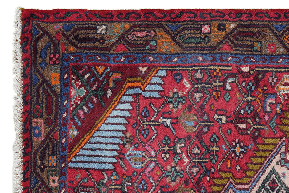 TEPPICH Assadabad Rot 124/76 cm Schurwolle - Rot, Textil (76/124cm) - Looma