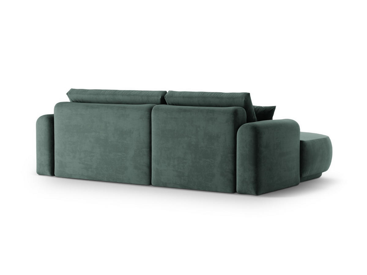 SCHLAFSOFA modular mit Bettkasten links Ella aus Samt petrol 5 Sitzplätze - Petrol, Textil (174/271cm) - Micadoni