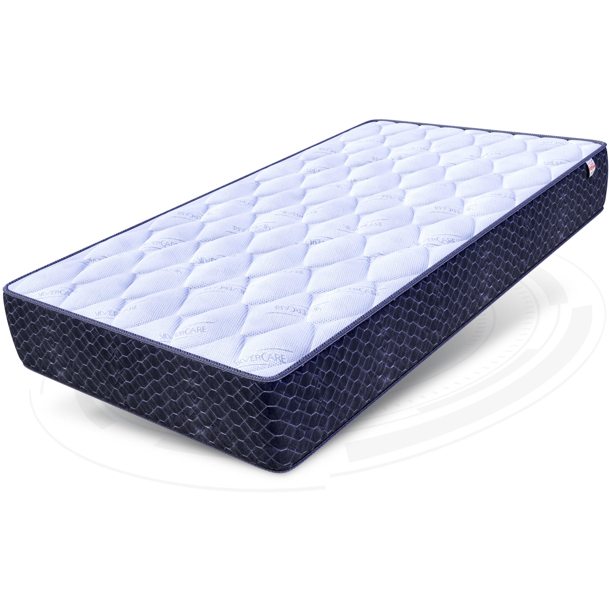 Thumbnail - FDM Kaltschaummatratze, Weiß, Dunkelblau, Textil, H4, Füllung: Kaltschaum, Rechteckig, 180x200 cm, Oeko-Tex® Standard 10...