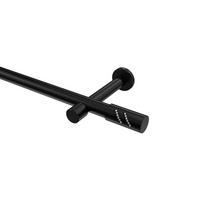 GARDINENSTANGE Prestige Zoena 260 cm (geteilt in 2 x 130 cm), 1-läufig (ohne Ringe), 20 mm Ø Schwarz - Schwarz, Metall (260cm) - INTERDECO