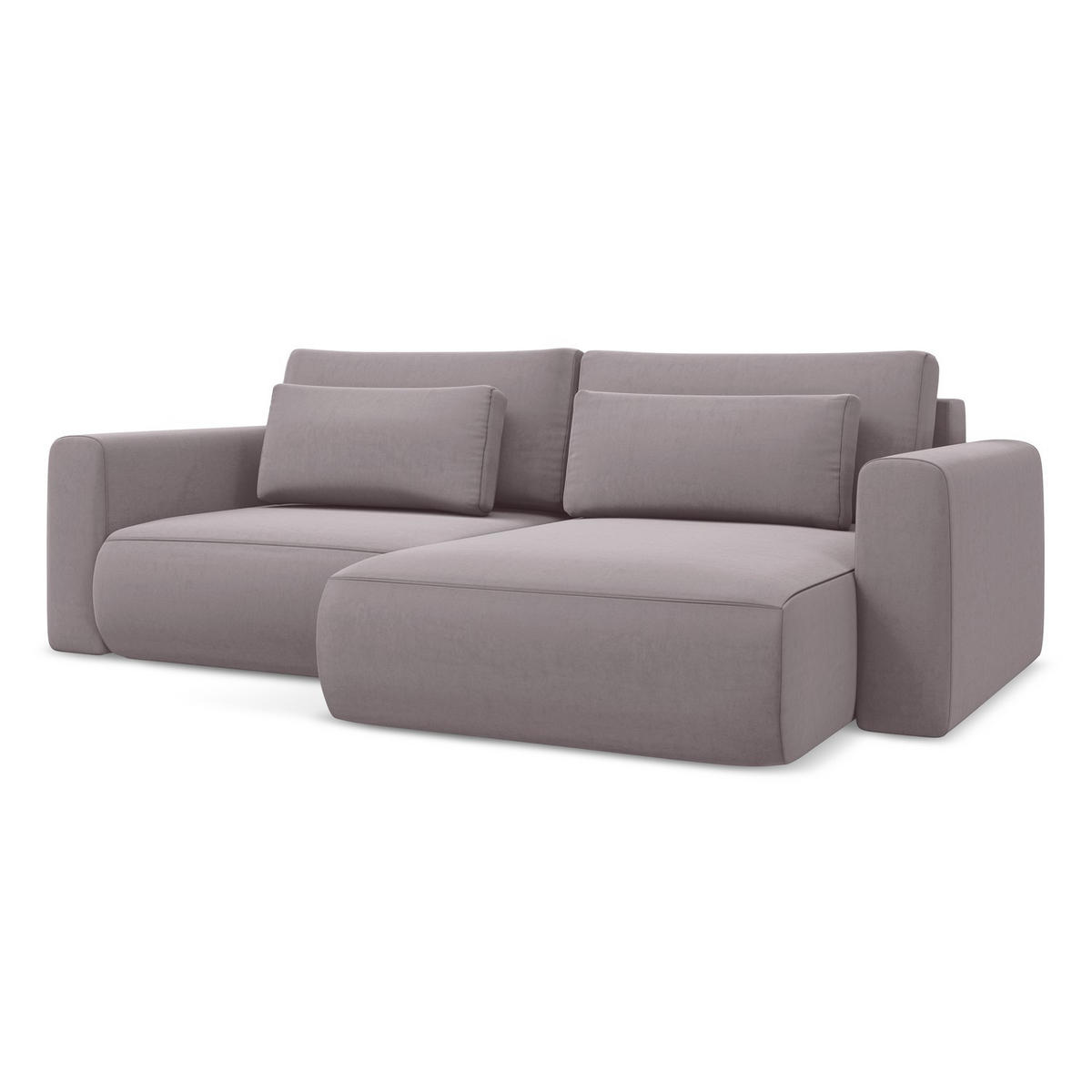 ECKSOFA mit Schlaffunktion Samt Stoff Violett - Lila/Flieder, Kunststoff/Textil (240/149cm) - LaMiaSofa