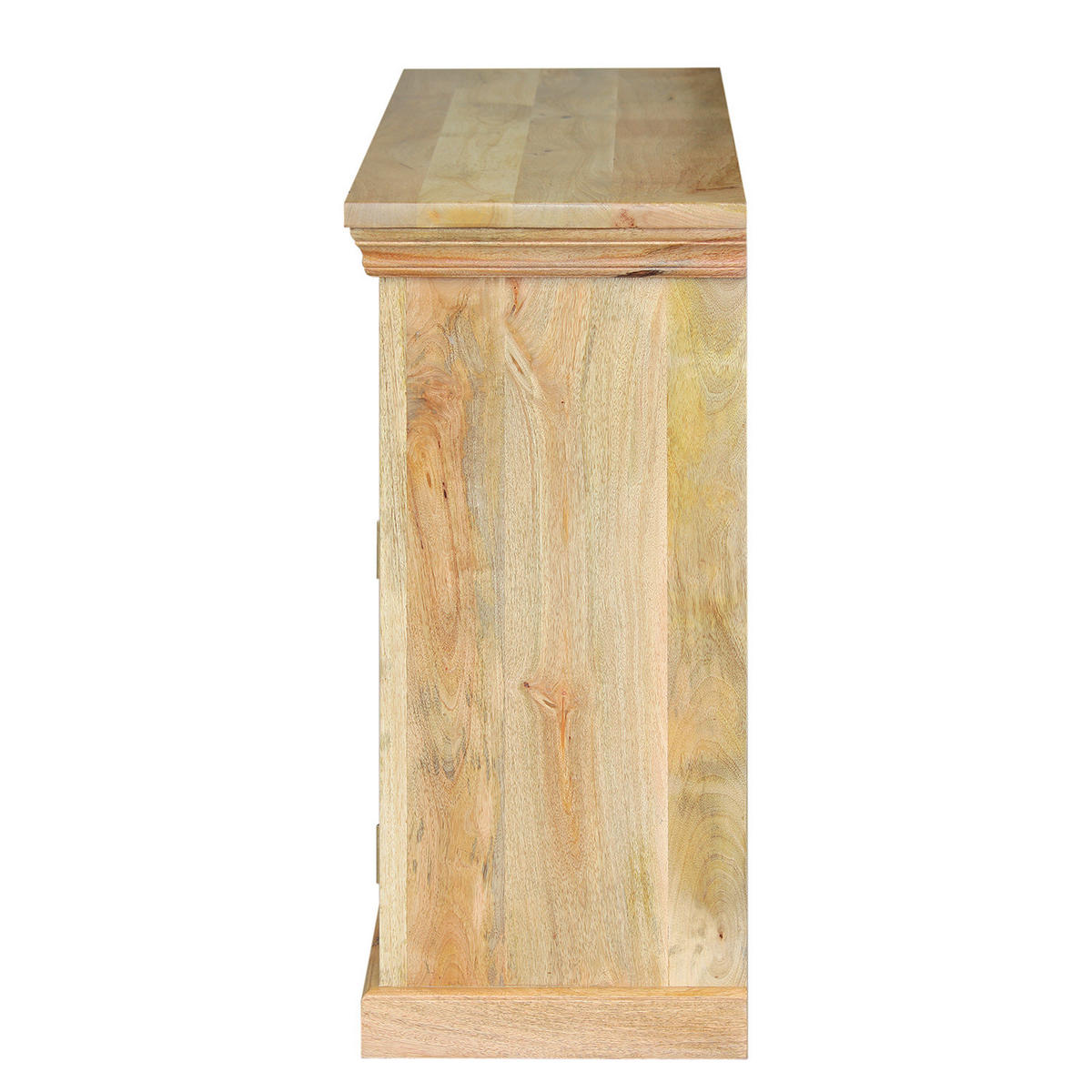 MASSIVES SIDEBOARD mit 2 Schubladen - Mango / Beige - Beige/Goldfarben, Holz/Naturmaterialen (120/90/40cm) - home24