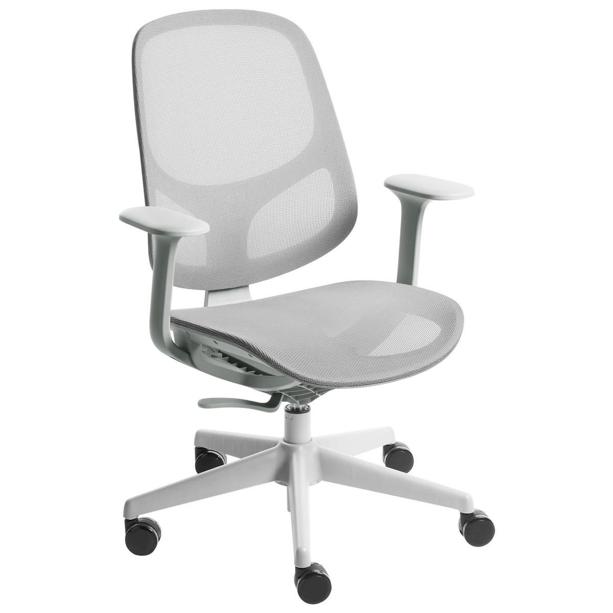 BÜROSTUHL Hellgrau Aeri - Hellgrau, Textil (60/93/60cm) - Beliani
