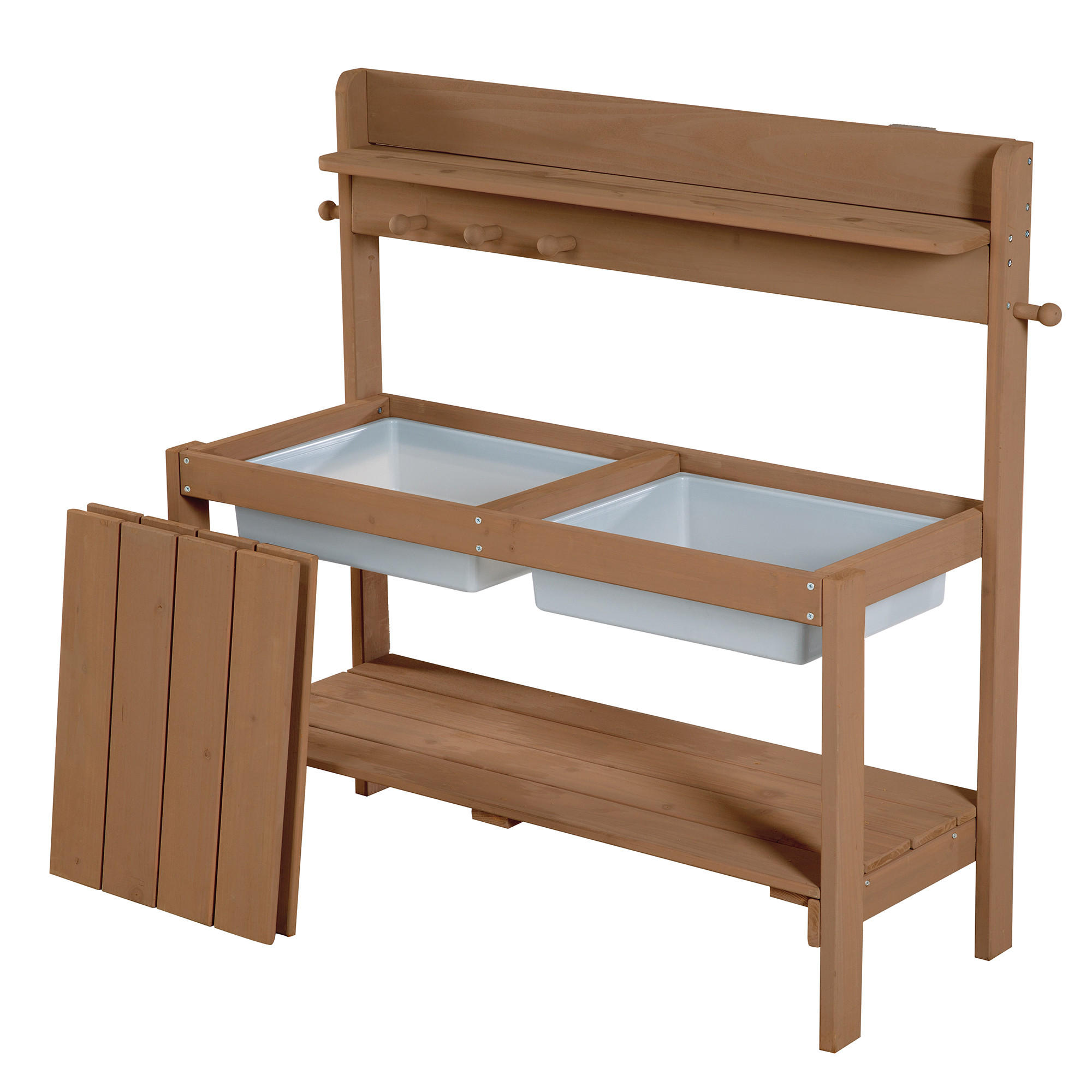 OUTDOOR KINDERKÜCHE 'FUN' mit Spielwanne teak - Teakfarben, Holz (89.5/35cm) - Roba
