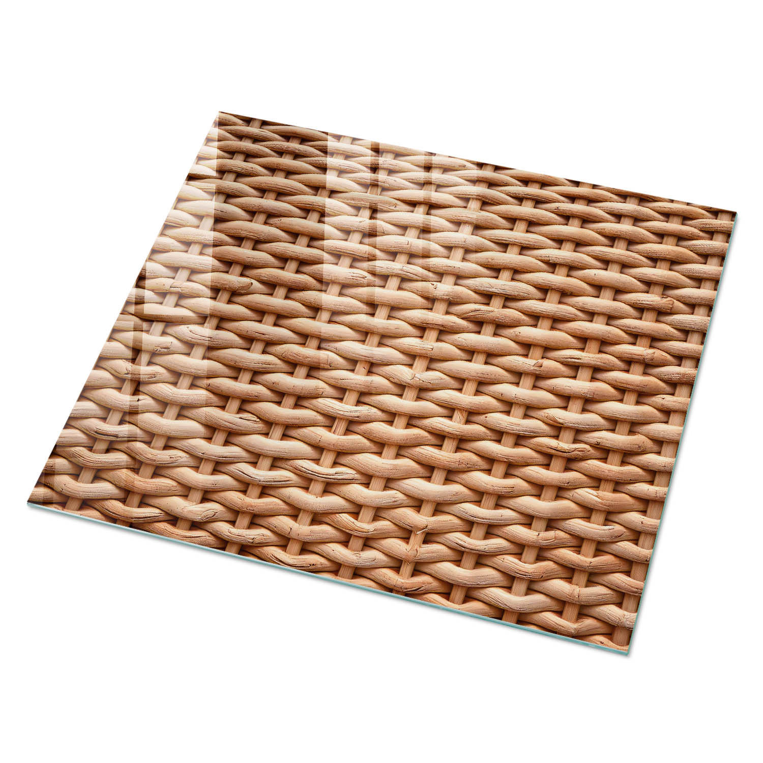 GLASPLATTE 80x60 cm – Geflochtene Textur - Braun, Glas (0.4/80/60cm) - ArtPrintCave