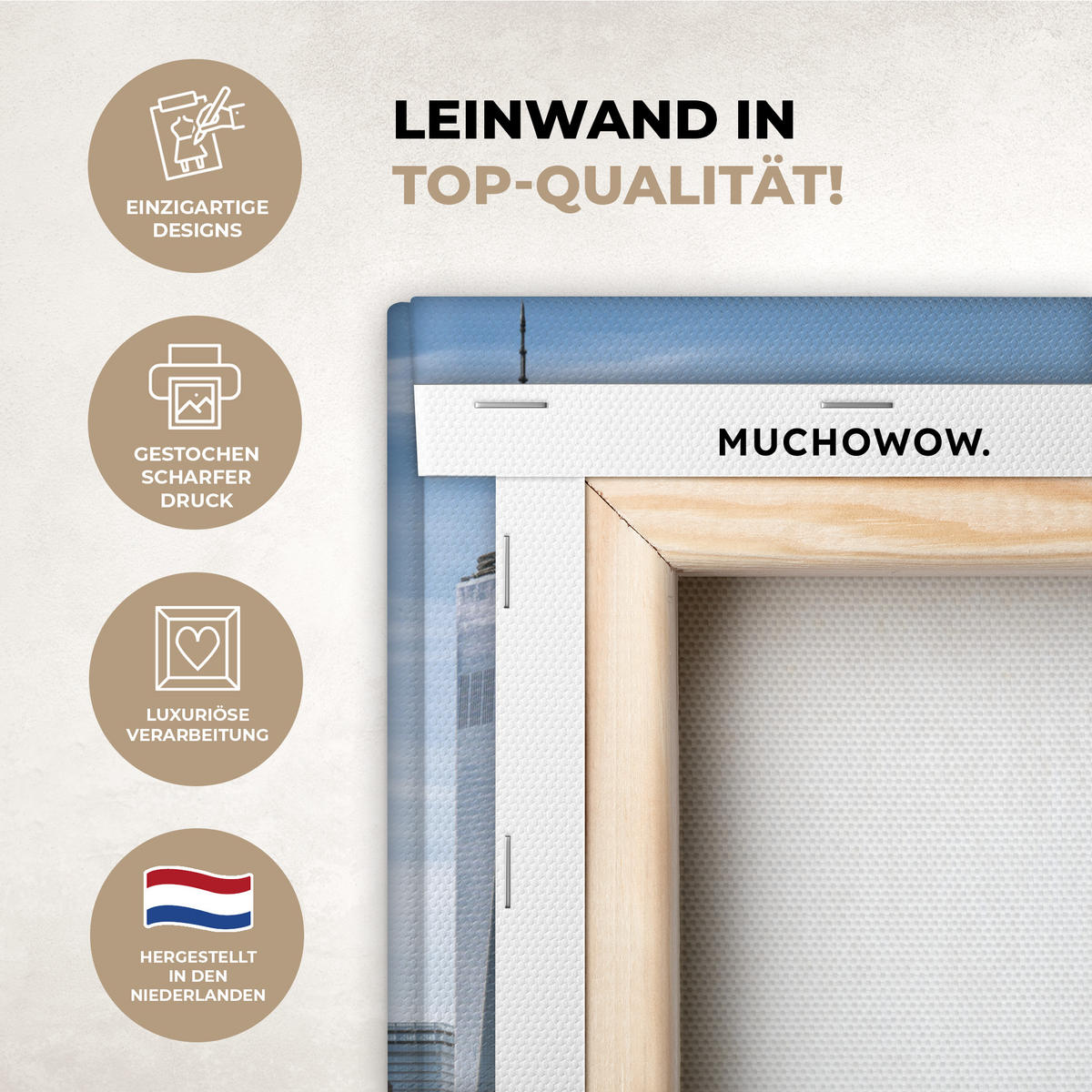 LEINWANDBILD New York - Freiheitsstatue - Wasser 20x20 cm - Hellblau, Textil (20/20cm) - MuchoWow