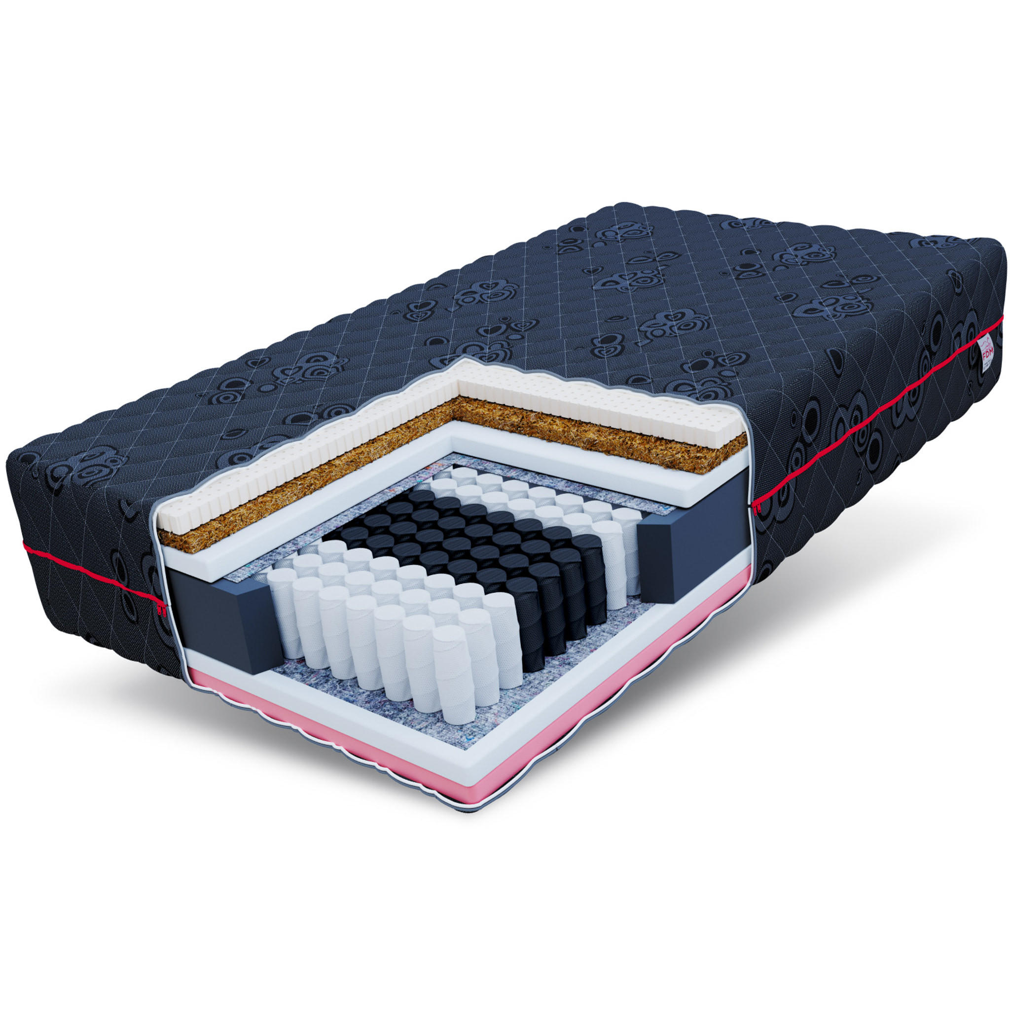 TASCHENFEDERKERNMATRATZE Black - Schwarz, Textil (160/200cm) - FDM