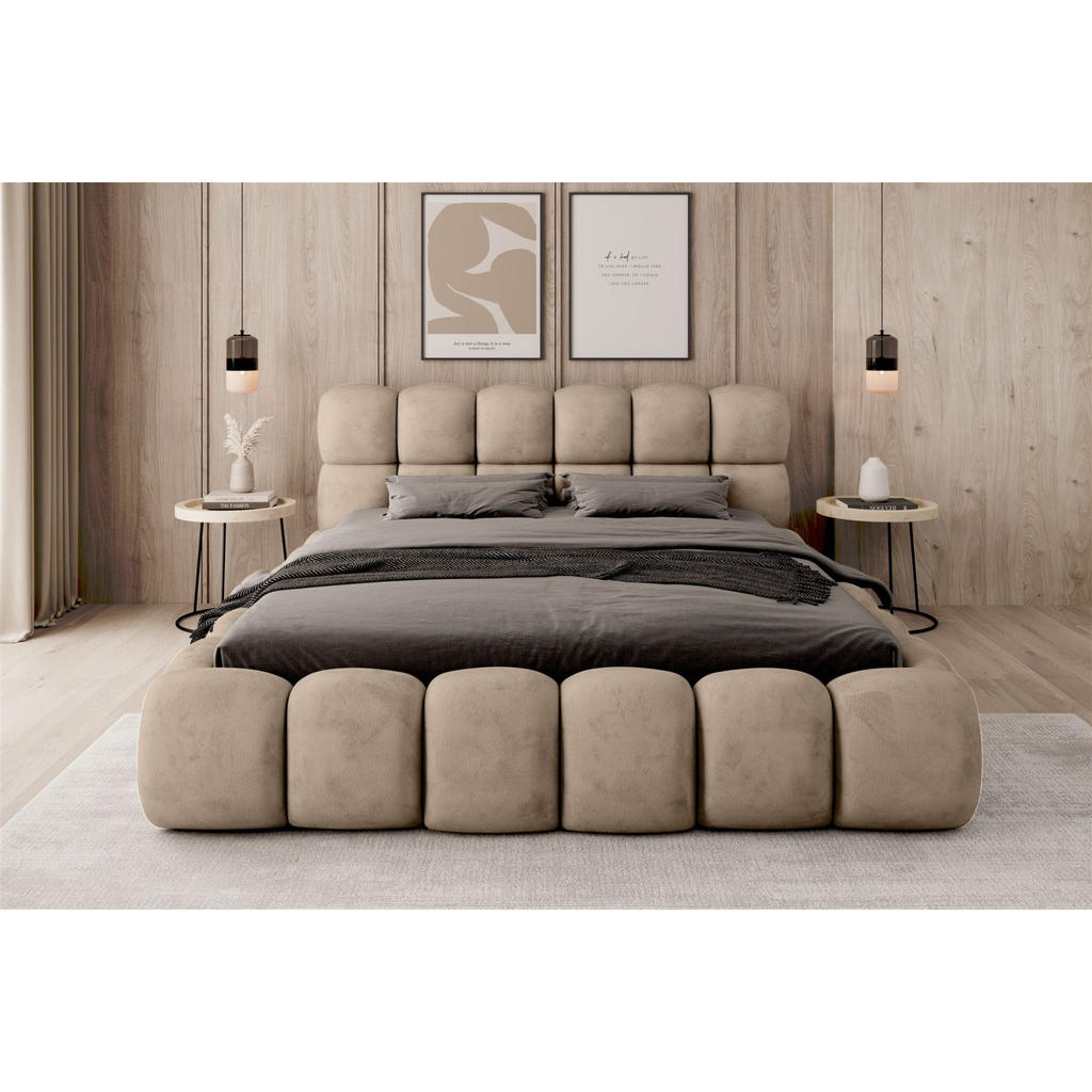 Thumbnail - Fun Möbel Polsterbett, Beige, Textil, 160x200 cm, Schlafzimmer, Betten, Polsterbetten