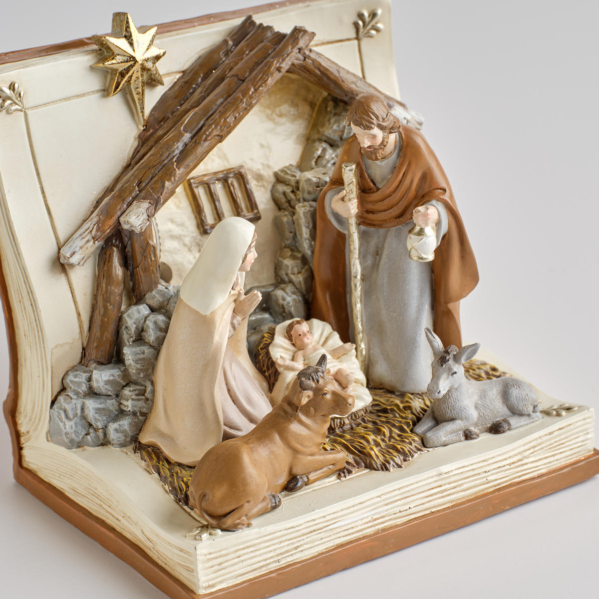 DEKOFIGUR Led TRIADIS, 16.5 x 15 cm, Braun, Beleuchtet Weihnachtsfigur, Weihnachtsdeko, Deko Wohnzimmer, Winter Christmas, XMAS Geschenk - Braun, Kunststoff (14.5/15/16.5cm) - home&you