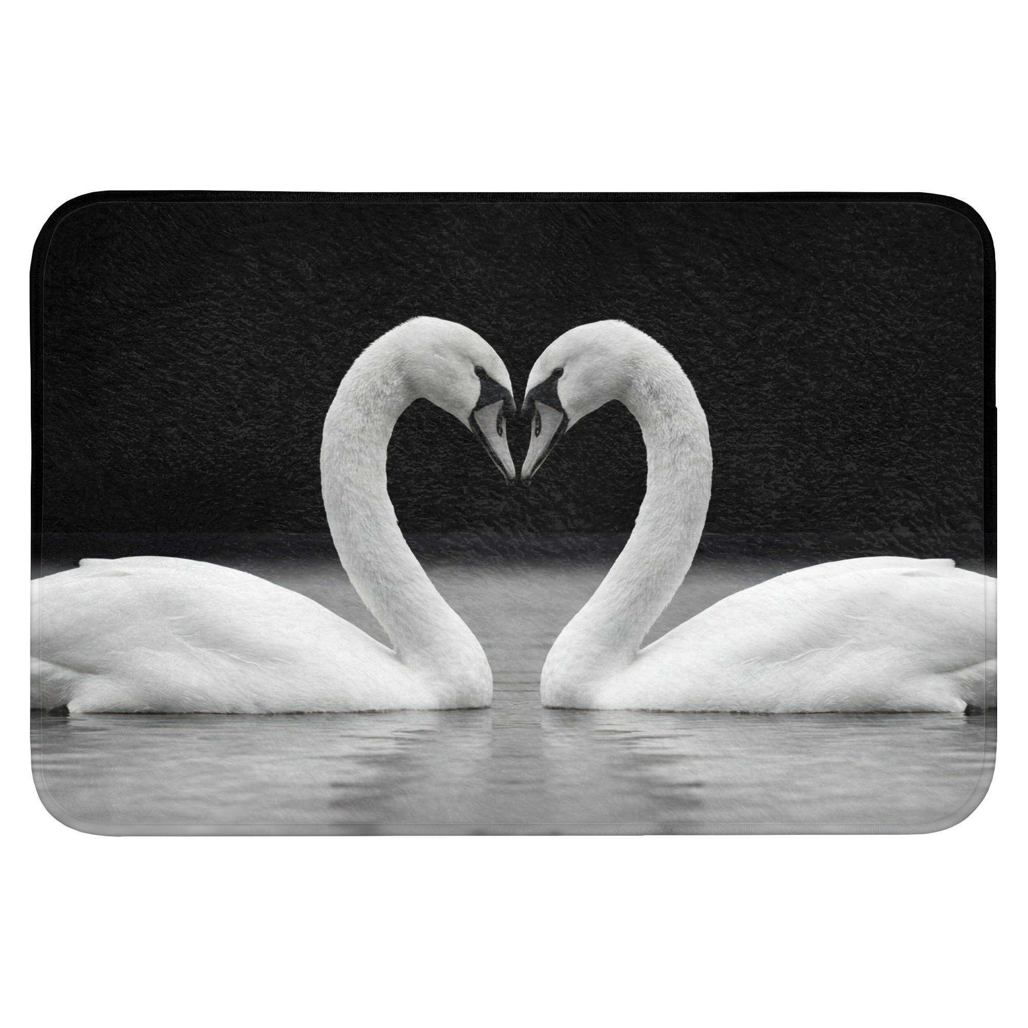 TEPIH ZA KUPAONICU Labudovi 90x60 cm - crna, tekstil/plastika (90/60cm) - OnlyWow