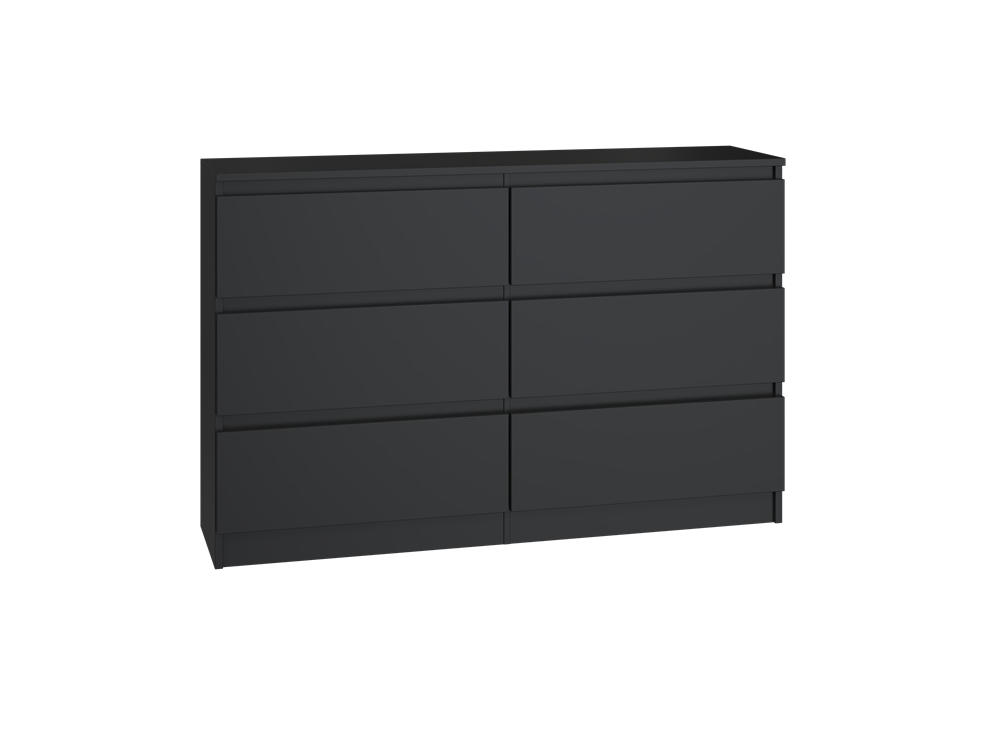 KOMODA černá 120/75/30 - černá, kompozitní dřevo (120/75/30cm) - RAUMHIRSCH FURNITURE