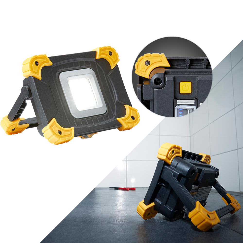 LED-AKKU-BAUSTRAHLER - dimmbar mit 1100 Lumen, IP54 und Powerbankfunktion für Outdoor-Einsatz, 2er-Set - Schwarz, Kunststoff (4.7/16/11.5cm) - Northpoint