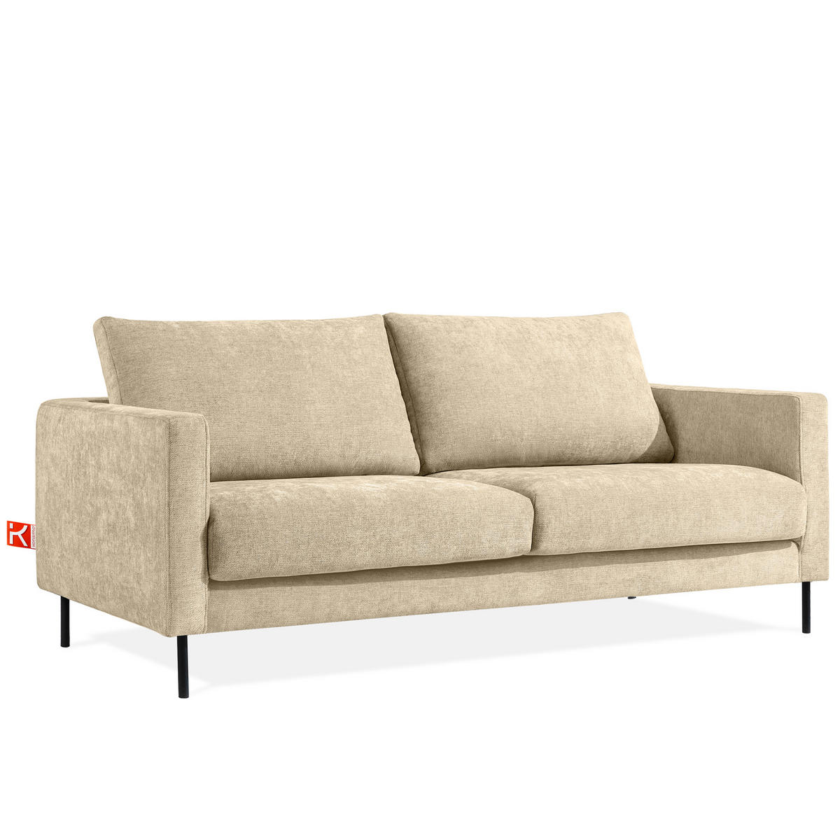 SOFA LUMO, 3-Sitzer, Ecru - Ecru/Schwarz, Holz/Holzwerkstoff (198/90/95cm) - KONSIMO®