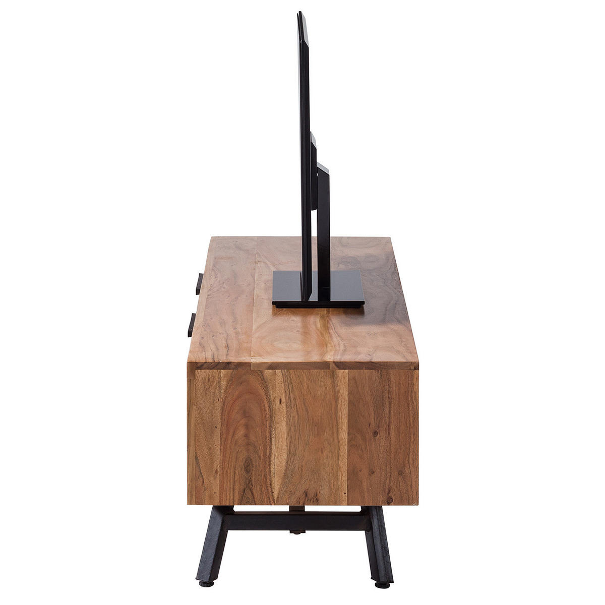 TV-LOWBOARD - Akazie massiv / Metall - Akaziefarben, Holz (160/46/45cm) - home24