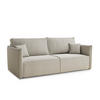 SOFA MIT SCHLAFFUNKTION Obra Beige Webstoff - Beige/Schwarz, Holz/Holzwerkstoff (220/70/107cm) - Maison de Reve