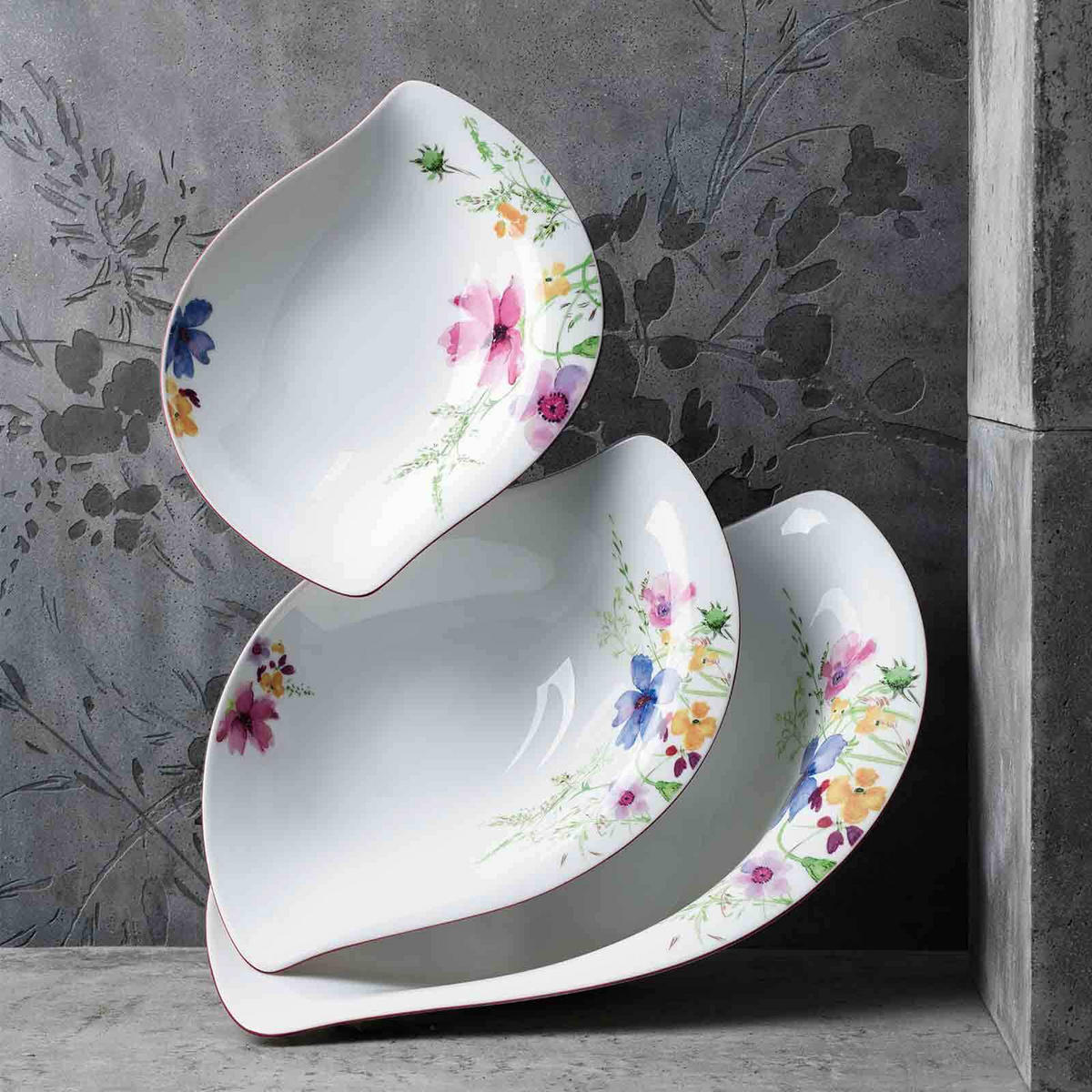SCHALEN Mariefleur Gris Serve & Salad bunt 34 x 26 cm 6er Set - Multicolor, Keramik (1cm) - Villeroy & Boch