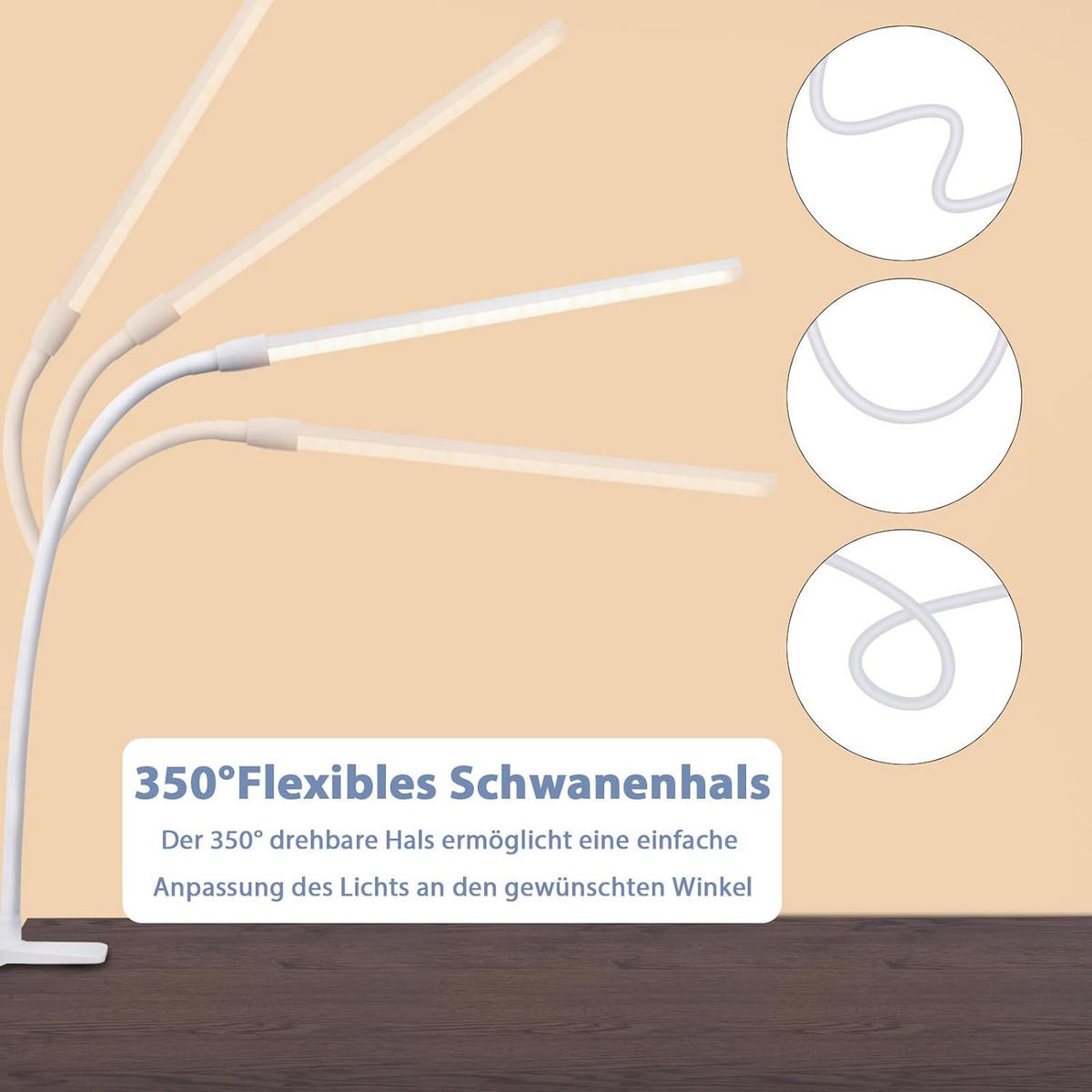 TISCHLAMPE Zwielanis 6.5/80.8/6.5 cm - Weiß, Metall (6.5/6.5/80.8cm) - ZMH