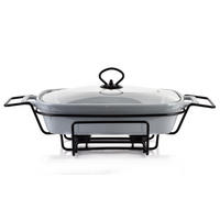 AUFLAUFFORM Modern Kitchen Grau 43/25/12 cm Keramik - Grau, Keramik (25/12/43cm) - Mondex