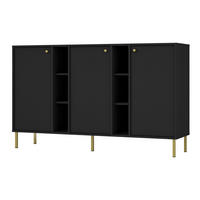 SIDEBOARD TORINO 158/95/41 cm mit 3 Türen Graphitfarben - Graphitfarben, Holzwerkstoff (158/95/41cm) - MASSENO