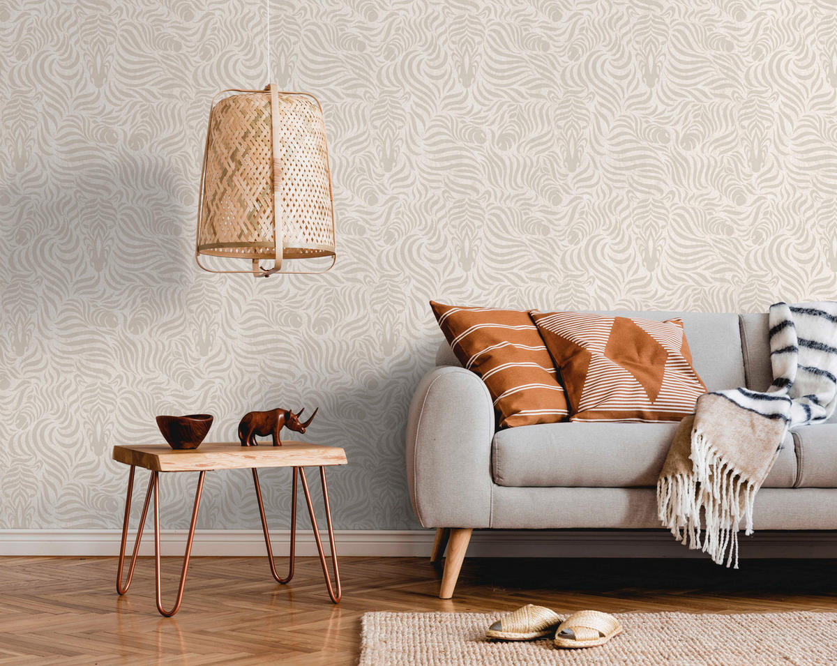 TAPETE Zebras 53 cm x 10 m - Beige, Papier (53/1000cm) - Sanders & Sanders