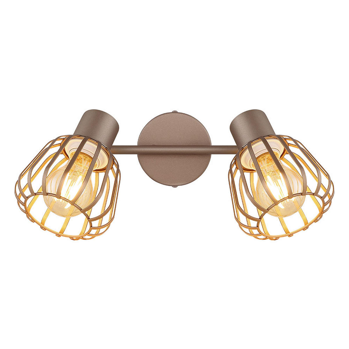 LED DECKENLEUCHTE OLIN Metall Braun, 2-flammig, schwenkbar - Braun, Glas (30/17.5/12.5cm) - Globo Lighting