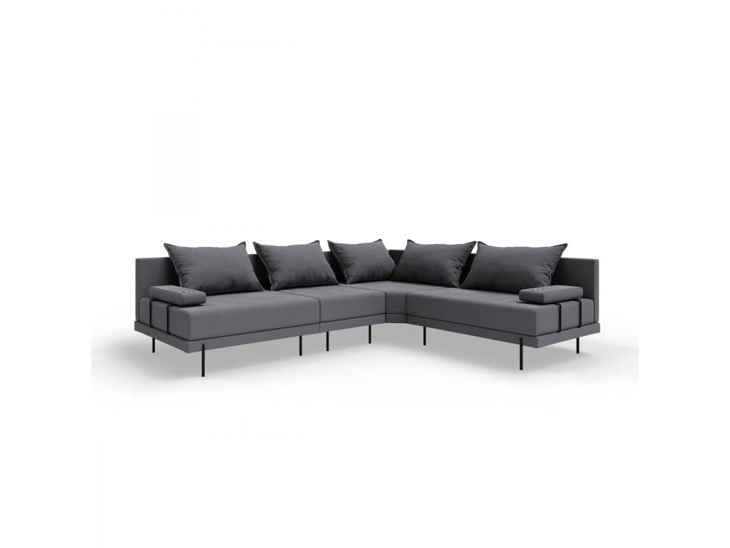 Trada Gartensofa Dunkelgrau 298x75x222 cm