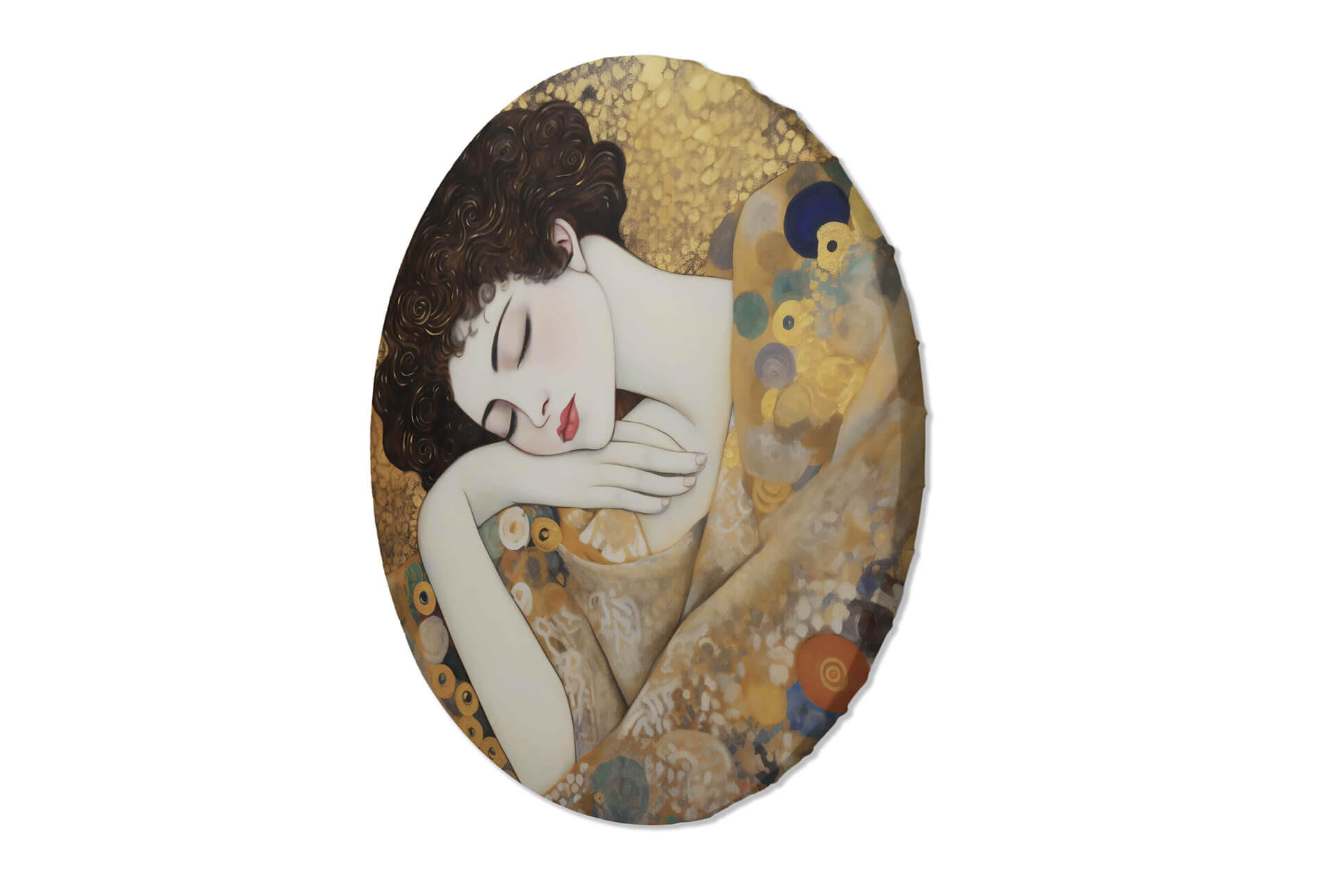 RUNDES BILD Gold 60/60 cm - Goldfarben, Textil (60/60cm) - KUNSTLOFT