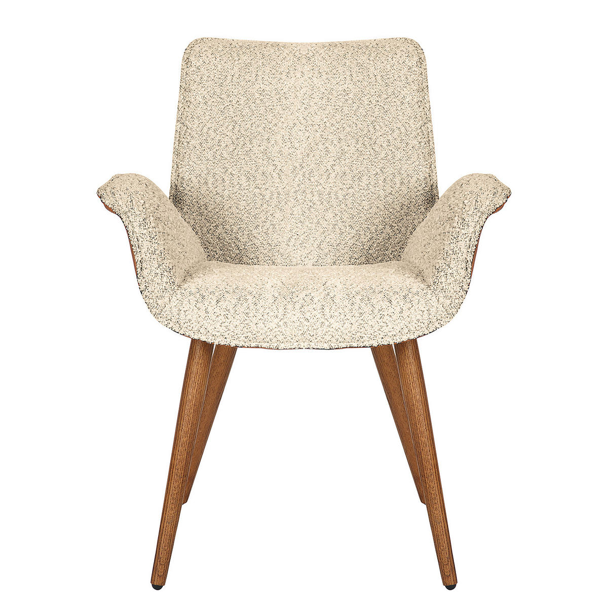 POLSTERSTUHL - Weiß/Braun, Eichenholz/Textil (67/87/64cm) - home24