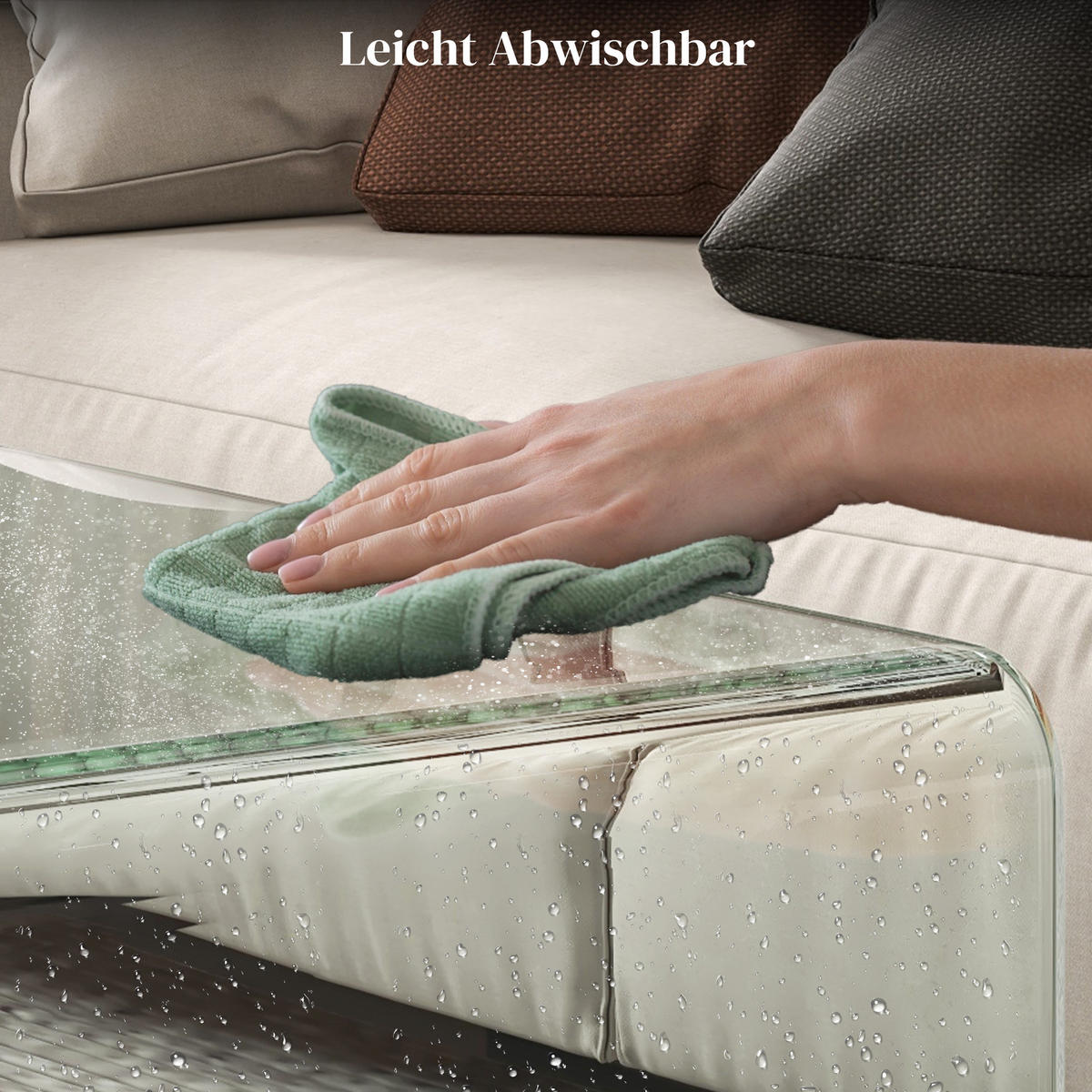 COUCHTISCH Beistelltisch aus gehärtetem Glas Moderner Kaffeetisch Transparent - Transparent, Glas (80/45/35cm) - HOMCOM