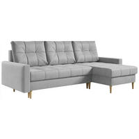ECKSOFA Astra Hellgrau Velvet - Hellgrau/Braun, Holz/Textil (220/140cm) - MKS