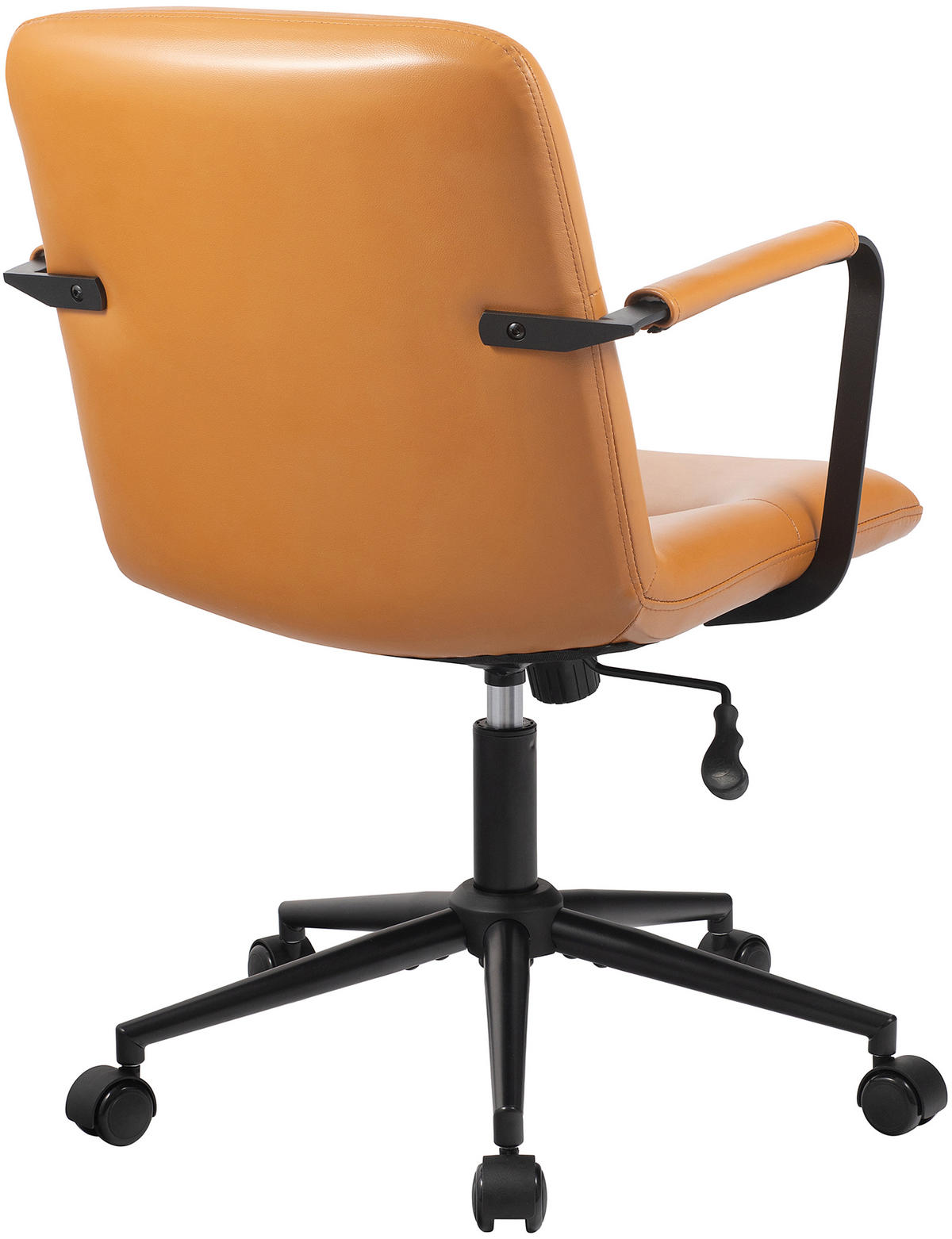 BÜROSTUHL Helix Echtleder braun - Schwarz/Braun, Leder/Metall (58/98/62cm) - TPFLiving