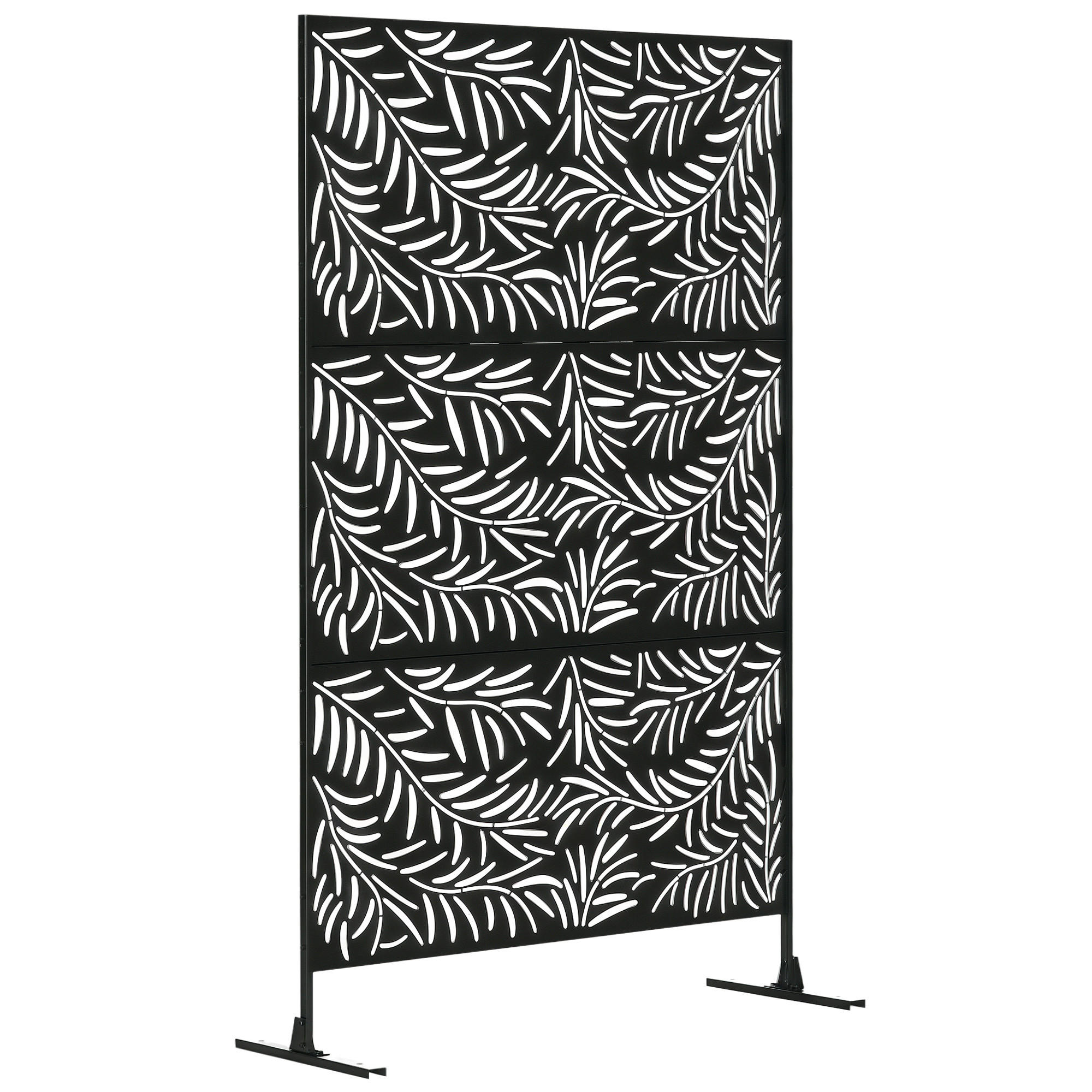 SICHTECHUTZWAND DE-09962 wetterbeständig, Stahl Schwarz - Schwarz, Metall (45/198cm) - ComfortXL