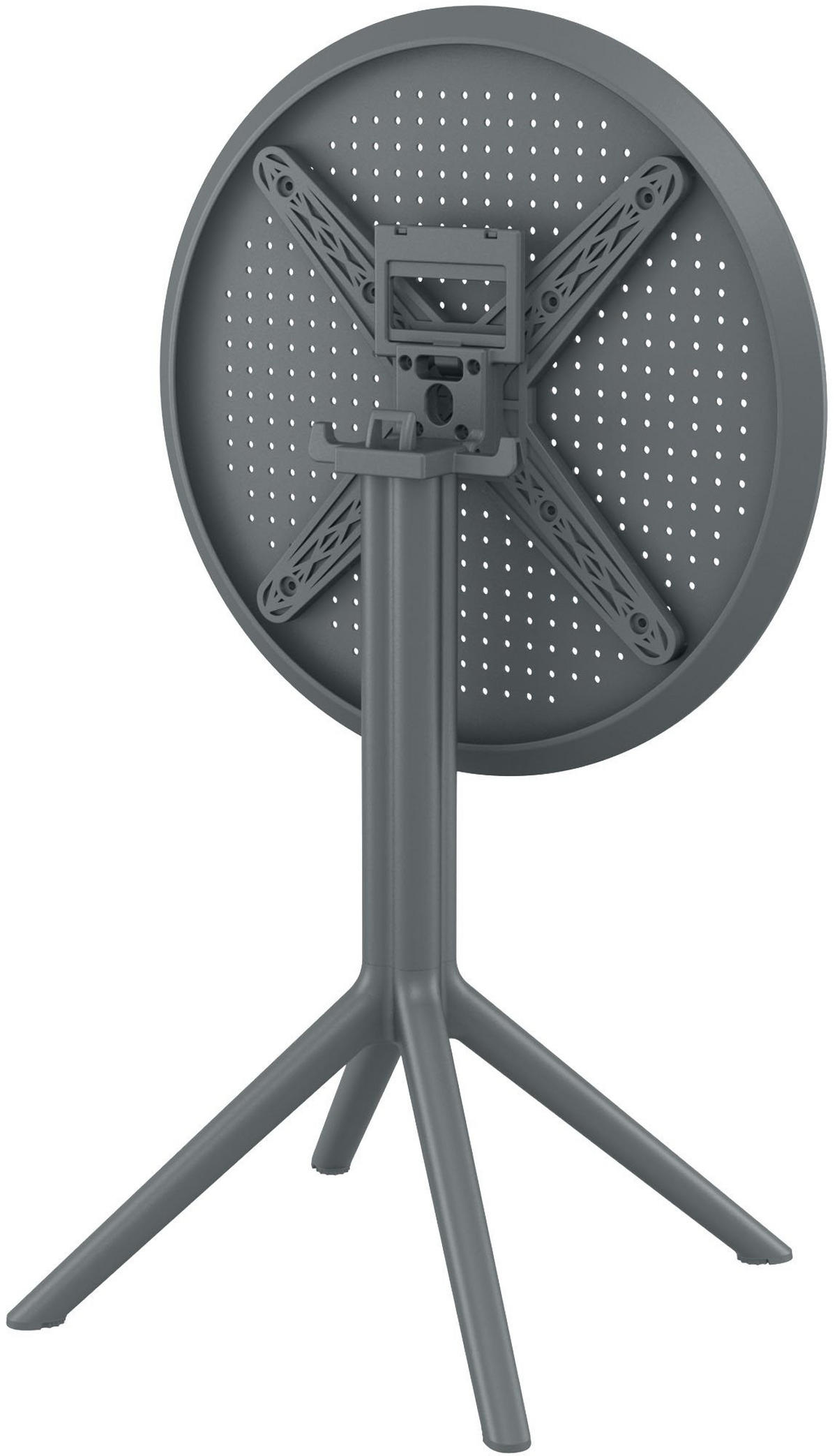 GARTENTISCH rund Kunststoff dunkelgrau - Dunkelgrau, Kunststoff (60/60/74cm) - CLP