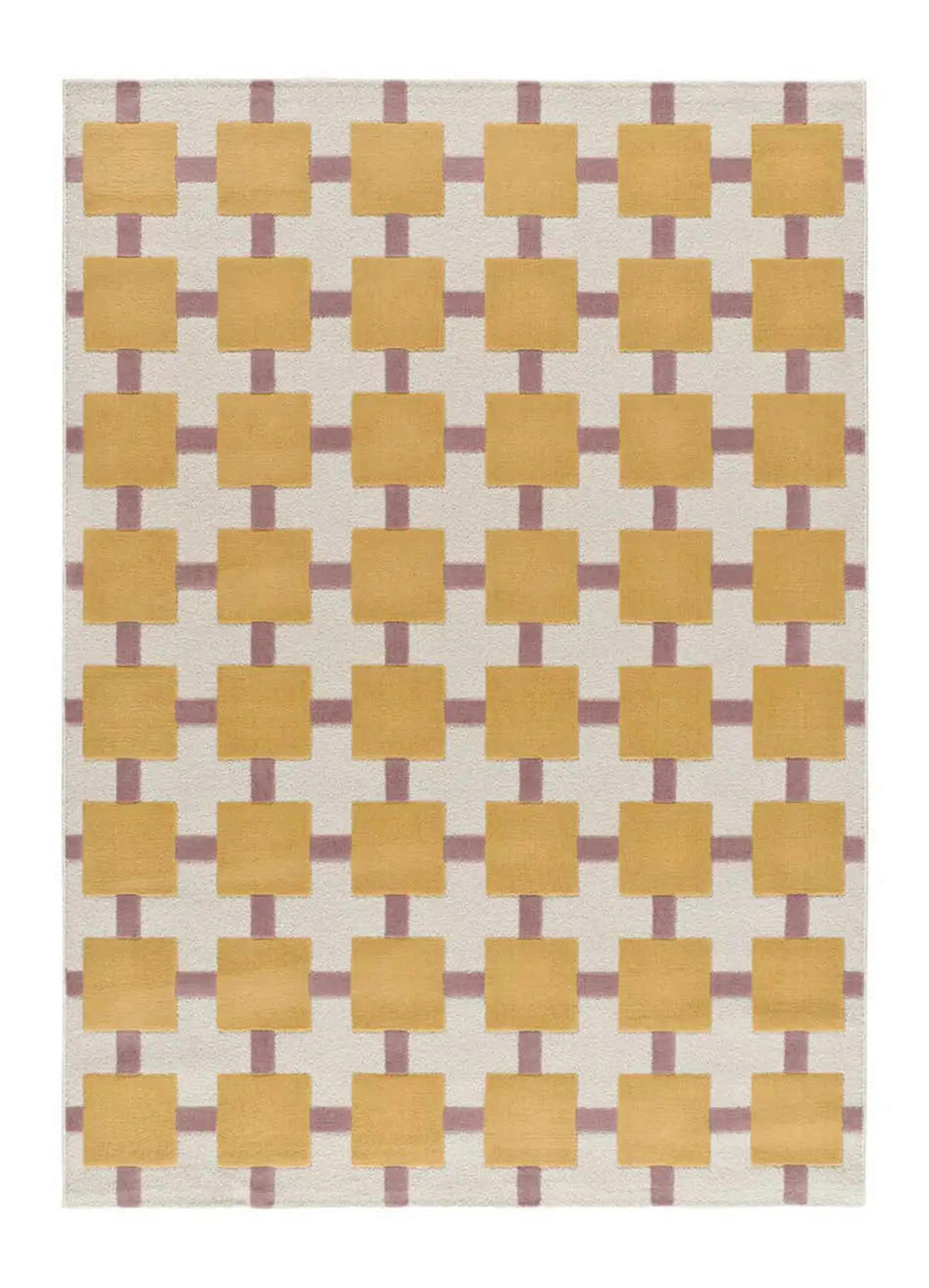 KURZFLORTEPPICH Senf / Rosa Flashy 160/230 cm - Pink/Dunkelgelb, Naturmaterialien/Textil (160/230cm) - Atticgo