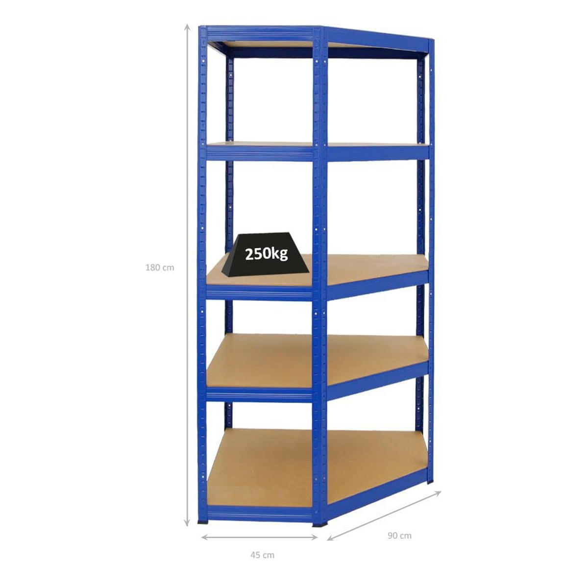 ECKREGAL Slim Elephant 180x90x45 cm Fachlast 250 kg Blau - Blau, Metall (90/180/45cm) - PROREGAL